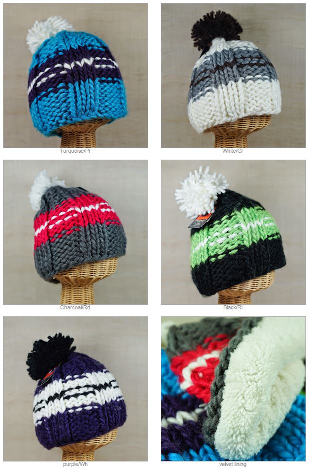 裏ボア付き　ハンドニットCAP　3034